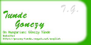 tunde gonczy business card