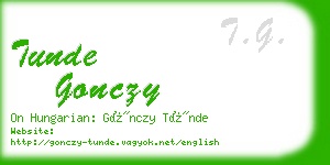 tunde gonczy business card